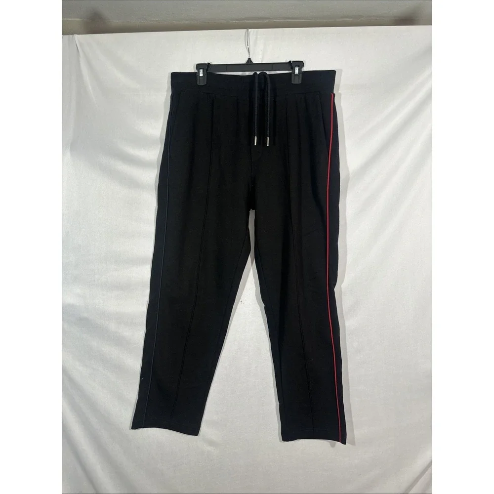NWT $690 Moncler [ XXL ] Embroidered Logo Sweatpants in Black‎ #J1971